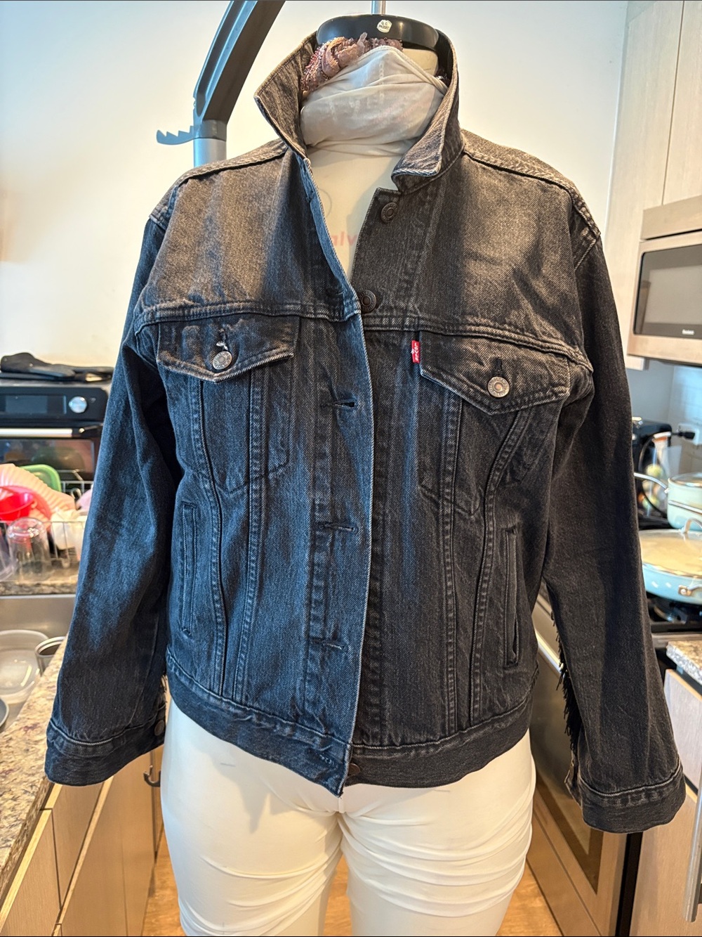 Levi's Women's Black Washed Denim Trucker Jacket